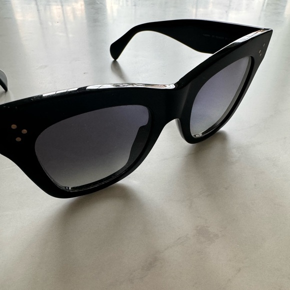 Celine 50mm Polarized Black Square Sunglasses - Picture 4 of 10